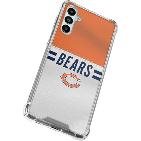 NFL Chicago Bears White Striped Galaxy A15 5G Clear Case
